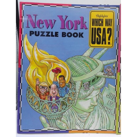 Highlights Which Way USA? Puzzle Book & State Map Set Set of 6 with 4 Correspond - Picture 6 of 7